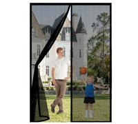 Mosquitera Magnética 135 x 210 cm Cierre Automático Protección Contra Insectos Cortina Contra Mosquitos Fácil Instalación, sin Taladrar para Puerta Exterior Balcón, Negro