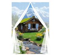 Mosquitera Magnética 135 x 210 cm Cierre Automático Protección Contra Insectos Cortina de Malla Fácil Instalación, sin Taladrar para Puerta Exterior Balcón, Blanco