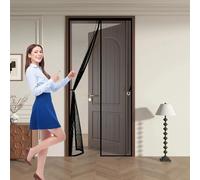 Mosquitera Magnetica 135 x 210 cm Cierre Automático, Que Entre Aire Fresco Cortina Mosquiteras Magnética Fácil Instalación sin Taladrar para Correderas, Garaje O Patio, Negro