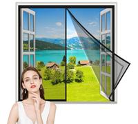 Mosquitera Magnetica 135x185cm Plegable Magnético Puerta de la Pantalla de Insectos Cierre Magnético de Arriba a Abajo para Cocina Sala de Estar Puertas Correderas Negro