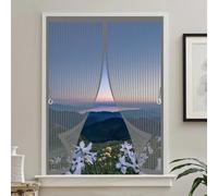 Mosquitera Magnética 136 x 160 cm Cierre Automático de Arriba a Abajo, Mantiene El Aire Fresco Dentro y Los Bichos Fuera Cortina Antimosquitos para Todas Las Ventana, Gris