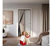 Mosquitera Magnetica 136 x 251 cm Cierre Automático, Que Entre Aire Fresco Mosquitera Magnética para Puertas Fácil Instalación sin Taladrar para Correderas, Garaje O Patio, Negro