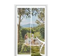 Mosquitera Magnetica 137 x 197 cm Se Cierra Automáticamente Mosquitera Puertas Fácil Instalación sin Taladrar para Puerta Exterior de Balcón/Patio, Blanco