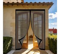 Mosquitera Magnetica 137 x 270 cm Junta Magnética de Arriba a Abajo, sin Taladrar, Transpirables, Resistente Al Viento Puerta Mosquitera para Puerta Exterior, Negro
