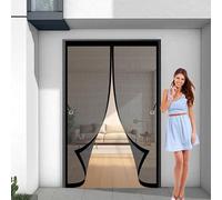 Mosquitera Magnetica 140 x 165 cm Cierre Automático, sin Taladrar, Antimosquitos, Fácil Instalación, Cortina Mosquitera con Imanes para Puerta de Balcón, Puerta de Patio, Negro
