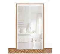 Mosquitera Magnética 140 x 190 cm Transpirables Antimosquitos, Sin Taladros, Magnético Automático, Con Velcra, Mosquitera Cortina Puerta Magnetica para Pasillos Balcn Puertas, Blanco