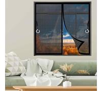 Mosquitera Magnética 142 x 107 cm (Personalizable) Antimosquitos, Malla Super Fina Mosquitera Cortina Fácil Instalación sin Taladrar para Terraza, Ventana, Door, Negro
