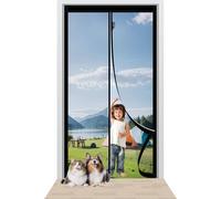 Mosquitera Magnetica 142 x 197 cm sin Taladrar Fácil de Instalar Cortina Mosquitera Magnética Mantiene El Aire Fresco para Puerta Del Balcón Puerta Patio, Negro