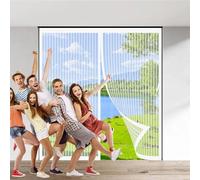 Mosquitera Magnetica 143 x 216 cm Fácil de Instalar, No Requiere Herramientas, Apto para Niños y Mascotas Puerta de Malla Magnética para La Sala de Estar Del Balcón, Blanco