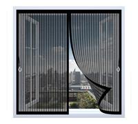 Mosquitera Magnética 145 x 200 cm Varios Tallas, Cierre Automático, No Requiere Herramientas, Mantiene El Aire Fresco Mosquitera Imantada Ventana para Todas Las Ventana, Negro