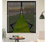 Mosquitera Magnética 146 x 174 cm Mantiene El Aire Fresco Dentro y Los Bichos Fuera Mosquitera Cortina Fácil Instalación sin Taladrar para Terraza, Ventana, Door, Negro