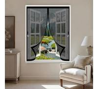 Mosquitera Magnetica 147 x 130 cm Varios Tallas, Cierre Automático, No Requiere Herramientas, Mantiene El Aire Fresco Cortina Antimosquitos para Todas Las Ventana, Negro