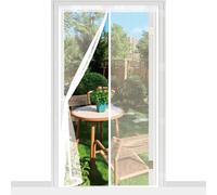 Mosquitera Magnética 150 x 191 cm con Fuertes Imanes para Un Autocierre, Fácil Instalación sin Taladrar, Antimosquitos, Cortina Contra Mosquitos con Imanes para Dormitorio, Blanco