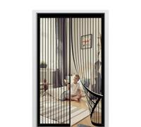 Mosquitera Magnetica 159 x 196 cm Se Cierra Automáticamente Mosquiteras Puertas Magneticas Fácil Instalación sin Taladrar para Puerta Exterior de Balcón/Patio, Negro