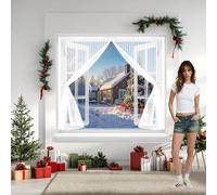 Mosquitera Magnética 160 x 190 cm Transpirables Antimosquitos, Sin Taladros, Magnético Automático, Con Velcra, Barrera Contra Mosquitos para Pasillos Balcn Puertas, Blanco