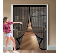 Mosquitera Magnética 164 x 192 cm Varios Tallas, Cierre Automático, No Requiere Herramientas, Mantiene El Aire Fresco Mosquitera Imantada Puerta para Sala de Estar, Patio, Negro