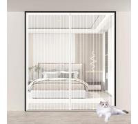 Mosquitera Magnética 165 x 207 cm con Fuertes Imanes para Un Autocierre, Fácil Instalación sin Taladrar, Antimosquitos, Cortina Magnética para Puertas para Balcón, Cocina, Blanco