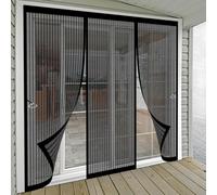 Mosquitera Magnetica 167 x 245 cm Transpirables, Antimosquitos Cortina Mosquitera Puerta Exterior Mantiene El Aire Fresco para Puertas Metálicas, Puertas de Rv, Negro