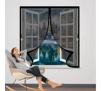 Mosquitera Magnetica 170 x 55 cm Varios Tallas, Cierre Automático, No Requiere Herramientas, Mantiene El Aire Fresco Mosquitera Imantada Ventana para Todas Las Ventana, Negro