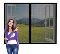 Mosquitera Magnética 176 x 138 cm sin Taladrar Pantalla Insectos Proteccn Magn¨¦Tica Cierre Automático Iman Fuertes para Ventanas Balcón Patio, Negro