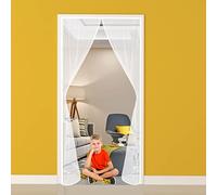 Mosquitera Magnética, 180x205cm Cortina Protección contra Insectos para Puerta de Balcón Sala de Estar Puerta de Patio Pegado sin Taladrar (Blanca)