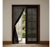 Mosquitera Magnética 185 x 223 cm con Fuertes Imanes para Un Autocierre, Fácil Instalación sin Taladrar, Antimosquitos, Cortina Mosquitera Magnética para Balcón, Cocina, Negro
