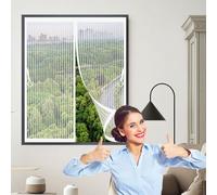 Mosquitera Magnética 200 x 123 cm (Personalizable) Antimosquitos, Cierre Automático Cortina Mosquitera Fácil Instalación, Varios Tallas para Terraza, Ventana, Door, Blanco