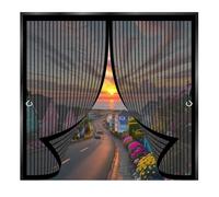 Mosquitera Magnetica 200 x 200 cm Cierre Automático de Arriba a Abajo, Mantiene El Aire Fresco Dentro y Los Bichos Fuera Cortinas Mosquiteras para Todas Las Ventana, Negro