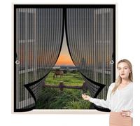 Mosquitera Magnética 200 x 200 cm Varios Tallas, Cierre Automático, No Requiere Herramientas, Mantiene El Aire Fresco Cortinas Antimosquitos para Todas Las Ventana, Negro