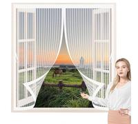 Mosquitera Magnética 200 x 200 cm Varios Tallas, Cierre Automático, No Requiere Herramientas, Mantiene El Aire Fresco Cortinas Antimosquitos para Todas Las Ventana, Blanco