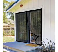 Mosquitera Magnetica 200 x 210 cm Transpirables, Antimosquitos Cortina Mosquitera Puerta Exterior Mantiene El Aire Fresco para Balcón Salón Dormitorio Puerta de Patio, Negro