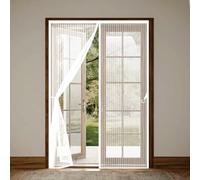 Mosquitera Magnética 205 x 249 cm con Fuertes Imanes para Un Autocierre, Fácil Instalación sin Taladrar, Antimosquitos, Cortina Mosquitera Magnética para Balcón, Cocina, Blanco