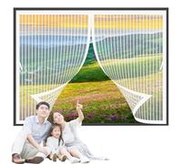 Mosquitera Magnetica 40 x 40 cm Cierre Magnético, Malla Fina, Transpirable, Resistente y Duradera Cortinas Mosquitera Ventana para Múltiples Tipos de Ventana, Blanco
