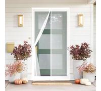 Mosquitera Magnética 45 x 100 cm Se Cierra Automáticamente, Anti-Insectos Mosquitera para Puerta Fácil Instalación, sin Taladrar para Puerta Exterior Balcón, Blanco