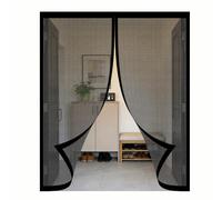 Mosquitera Magnetica 50 x 100 cm Junta Magnética de Arriba a Abajo, sin Taladrar, Transpirables, Resistente Al Viento Cortina Mosquitera Magnetica para Puerta Exterior, Negro