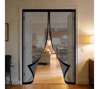 Mosquitera Magnetica 50 x 100 cm Junta Magnética de Arriba a Abajo, sin Taladrar, Transpirables, Resistente Al Viento Cortina Mosquitera Magnética para Puerta Exterior, Negro