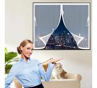 Mosquitera Magnética 50 x 100 cm (Personalizable) Antimosquitos, Cierre Automático Mosquitera Cortina Fácil Instalación sin Taladrar para Terraza, Ventana, Door, Blanco