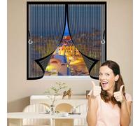 Mosquitera Magnética 50 x 100 cm (Personalizable) Antimosquitos, Cierre Automático Mosquiteras Porta Imantada Fácil Instalación sin Taladrar para Terraza, Ventana, Door, Negro