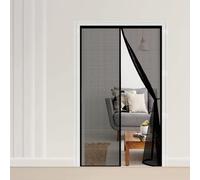 Mosquitera Magnética 50 x 190 cm con Fuertes Imanes para Un Autocierre, Fácil Instalación sin Taladrar, Antimosquitos Cortina Magnética Puerta Doble para Dormitorio, Negro