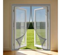 Mosquitera Magnetica 50 x 190 cm Junta Magnética de Arriba a Abajo, sin Taladrar, Transpirables, Resistente Al Viento Cortina Antimosquitos para Puerta Exterior, Gris