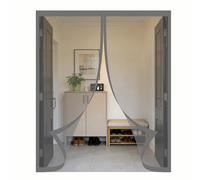 Mosquitera Magnetica 50 x 190 cm Junta Magnética de Arriba a Abajo, sin Taladrar, Transpirables, Resistente Al Viento Cortina Mosquitera Magnetica para Puerta Exterior, Gris