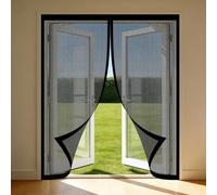 Mosquitera Magnetica 50 x 190 cm Junta Magnética de Arriba a Abajo, sin Taladrar, Transpirables, Resistente Al Viento Cortina Antimosquitos para Puerta Exterior, Negro