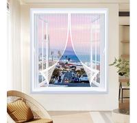 Mosquitera Magnética 50 x 200 cm Cierre Automático de Arriba a Abajo, Mantiene El Aire Fresco Dentro y Los Bichos Fuera Cortina Magnética para Todas Las Ventana, Blanco