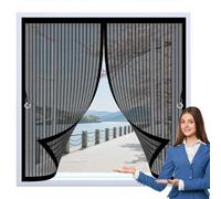 Mosquitera Magnetica 50 x 60 cm Cierre Automático, Automáticamente y Mantiene El Aire Fresco, La Cortina Magnética Es Ideal Cortina de Malla para Todas Las Ventana, Negro