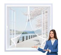 Mosquitera Magnetica 50 x 60 cm Cierre Automático, Automáticamente y Mantiene El Aire Fresco, La Cortina Magnética Es Ideal Cortina de Malla para Todas Las Ventana, Blanco
