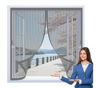 Mosquitera Magnetica 50 x 60 cm Cierre Automático, Automáticamente y Mantiene El Aire Fresco, La Cortina Magnética Es Ideal Cortina de Malla para Todas Las Ventana, Gris