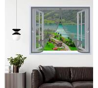 Mosquitera Magnética 50 x 60 cm Varios Tallas, Cierre Automático, No Requiere Herramientas, Mantiene El Aire Fresco Cortina Mosquitera Magnetica para Todas Las Ventana, Gris