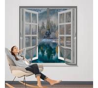 Mosquitera Magnetica 55 x 140 cm Varios Tallas, Cierre Automático, No Requiere Herramientas, Mantiene El Aire Fresco Mosquitera Imantada Ventana para Todas Las Ventana, Gris