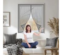 Mosquitera Magnetica 55 x 60 cm Cierre Automático, Protección Insectos, Resistente a La Rotura Cortinas Mosquitera Puerta Magnetica para Correderas, Garaje O Patio, Gris