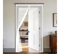 Mosquitera Magnética 60 x 100 cm Cortina Mosquiteras para Puertas Cierre Magnético de Arriba a Abajo, Automáticamente, Mantiene El Aire Fresco, para Balcón Dormitorio, Blanco